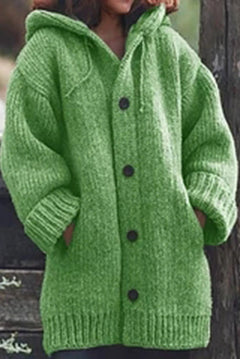 Elegante Strickjacke mit Kapuze - Wilme in Grün