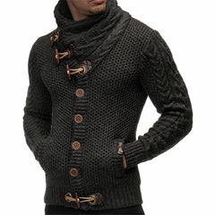 Elegante warme Strickjacke für Männer - Gregor in Dunkelgrau