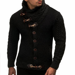 Elegante warme Strickjacke für Männer - Gregor in Schwarz