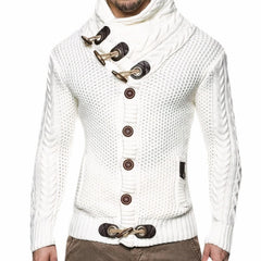 Elegante warme Strickjacke für Männer - Gregor in Weiß