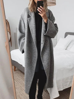 Elegante warme Winterjacke für Damen - Sindra in Grau
