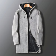 Eleganter warmer Herren-Fleece-Mantel - Torben in Hellgrau