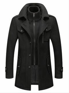 Eleganter warmer Herren-Wintermantel - Martin in Schwarz