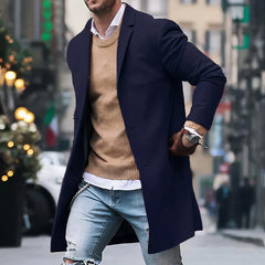 Eleganter Mantel für Männer - Jakob in Marineblau