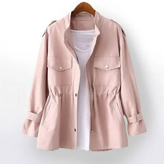Eleganter Trenchcoat für Frauen - Hermine in Pastellrosa