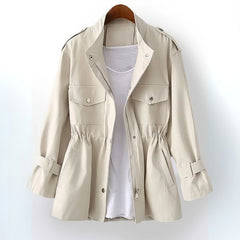 Eleganter Trenchcoat für Frauen - Hermine in Elfenbeinweiß