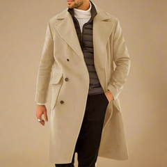 Eleganter warmer Trenchcoat für Männer - Heinrich in Khaki
