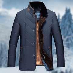Eleganter warmer Wintermantel für Männer - Tobias in Blau