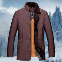 Eleganter warmer Wintermantel für Männer - Tobias in Rot