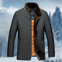 Eleganter warmer Wintermantel für Männer - Tobias in Schwarz