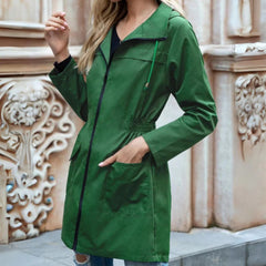 Eleganter winddichter Trenchcoat für Damen - Aurelia in Grün