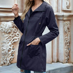 Eleganter winddichter Trenchcoat für Damen - Aurelia in Marineblau