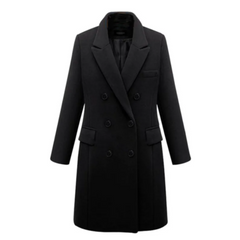 Eleganter Winter-Trenchcoat für Damen - Viktoria in Schwarz