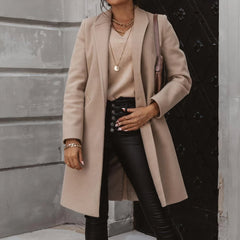 Eleganter Wintermantel für Frauen - Luzia in Beige