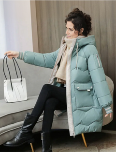 Warmer Winterparka für Frauen - Doreen in Hellgrün