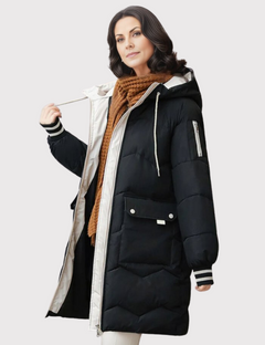 Warmer Winterparka für Frauen - Doreen in Schwarz