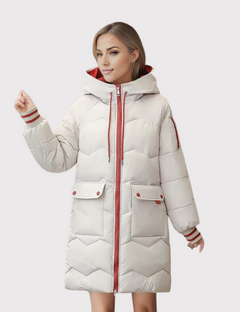 Warmer Winterparka für Frauen - Doreen in Elfenbein