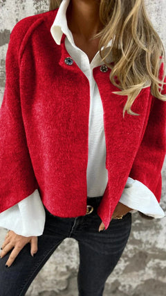 Eleganter Wintermantel aus Wolle für Damen - Vivien in Schwarz