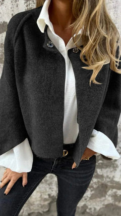 Eleganter Wintermantel aus Wolle für Damen - Vivien in Beige