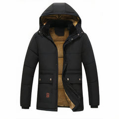 Eleganter Winterparka für Herren mit abnehmbarer Kapuze - Oswald in Schwarz