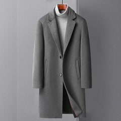 Eleganter warmer Wollmantel für Herren - Platon in Grau