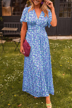 Elegantes Blumenkleid für den Sommer  - Rafaela in Blau