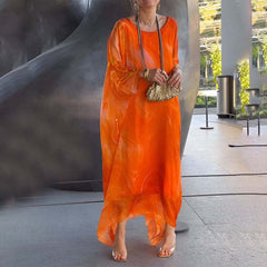 Elegantes Chiffonkleid für den Frühling - Babette in Orange