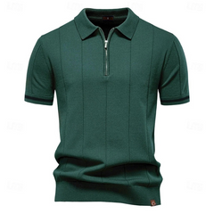 Elegantes Herren-Poloshirt mit Reißverschluss | Kurzarm in Grün
