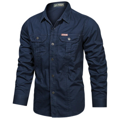 Elegantes Outdoor-Hemd für Herren | Langarm in Dunkelblau