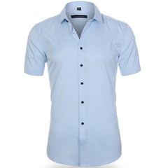 Emil | Herren Kurzarm Poloshirt knitterarm in Hellblau