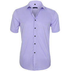 Emil | Herren Kurzarm Poloshirt knitterarm in Lavendel