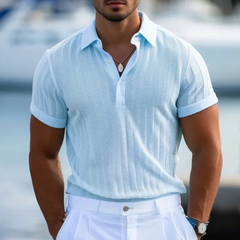 Entspanntes Poloshirt für Herren | Kurzarm in Himmelblau