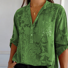 Jessika | Elegantes Sommer  V Ausschnitt Top in Grün