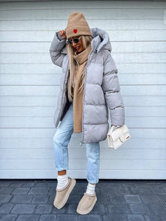 Premium-Winterjacke für Frauen - Maya in Grau