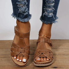 Margarita® | Orthopädische Komfort-Sandalen aus Vintage-Leder in Braun