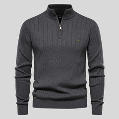 Arnold - Pullover Mit Halbem Reißverschluss in Dunkelgrau