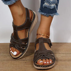 Margarita® | Orthopädische Komfort-Sandalen aus Vintage-Leder in Schwarz