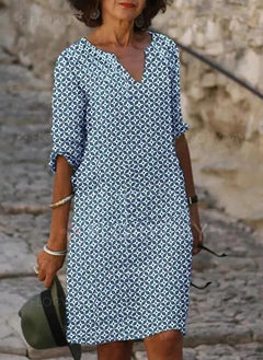 Brylee - Elegantes Midi‑Kleid für Damen in Blau