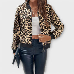 Sophie | Auffällige Damen Jacke im Leopardenstil in Braun