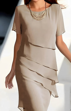 Raleigh - Elegantes Abendkleid aus Chiffon für Damen in Kamel