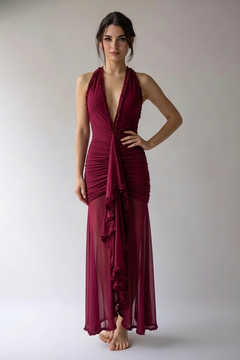 “Nikolina” Evening Dress in Burgundy