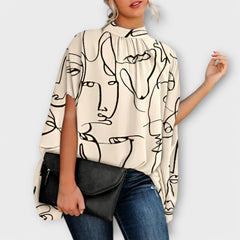 Carina | Vielseitige Abendbluse mit modernem Stil in Aprikose