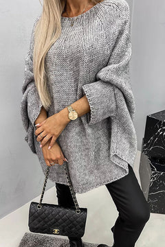 Vida - Bequemer Strickpullover mit Rundhalsausschnitt in Grau