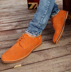 Fin | Herren Lässige Wildleder Schnürschuhe in Orange