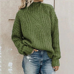 Gemütlicher Strickpullover für Frauen - Irela in Grün