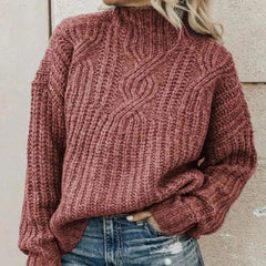 Gemütlicher Strickpullover für Frauen - Irela in Rosa