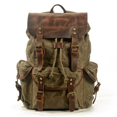 Ringo - Outdoor- und Reise-Rucksack - Vintage-Schnallen-Stil in Armeegrün