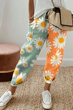 Airish - Casual Unique Printed Button Pocket Pants in Grün