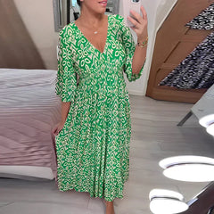 Frieda | Luftiges Sommerkleid mit V-Ausschnitt in Groen