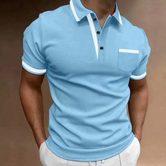 Herren klassisches elegantes Poloshirt | Kurzarm in Blau